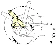Long swing crank